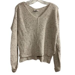 Ruby Moon Women's V-Neck Knit Sweater Ivory Confetti Size M